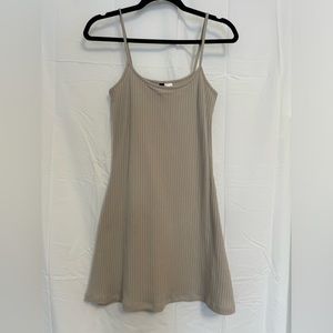 H&M Ribbed Flare Taupe Dress BNWOT